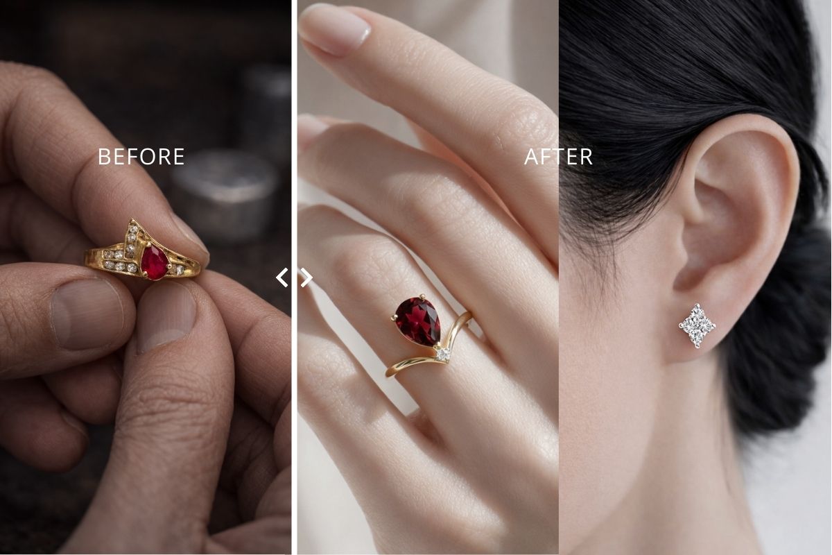 紅寶石戒指改款前後 台北舊珠寶改款