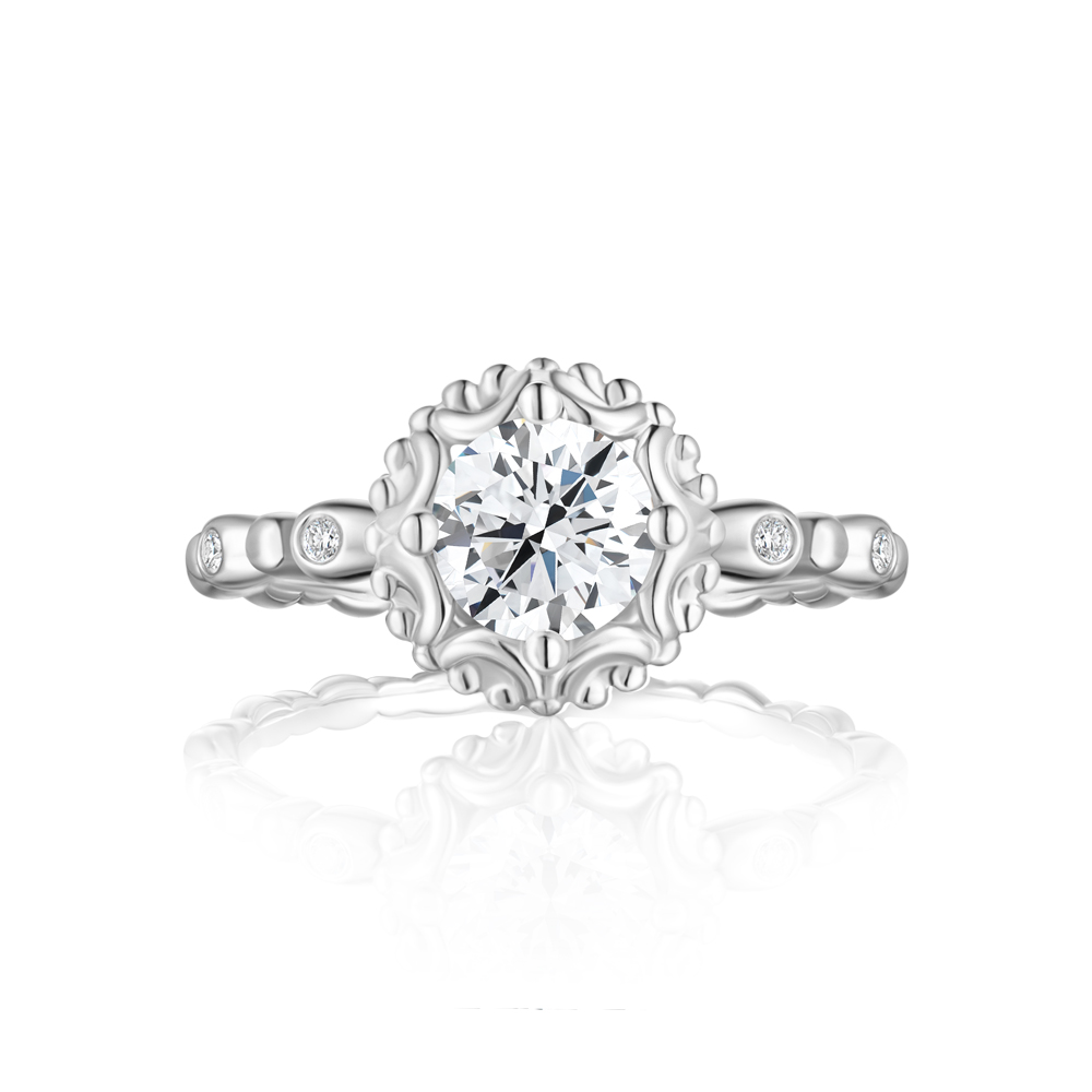 Glory-Round 50-70分圓形光環婚戒鑽戒