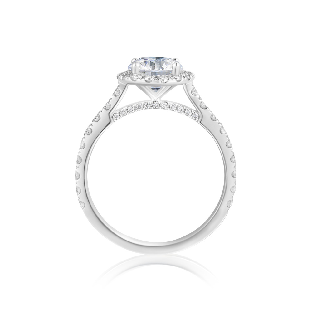 Glory-Round 80分-1克拉圓形光環婚戒鑽戒