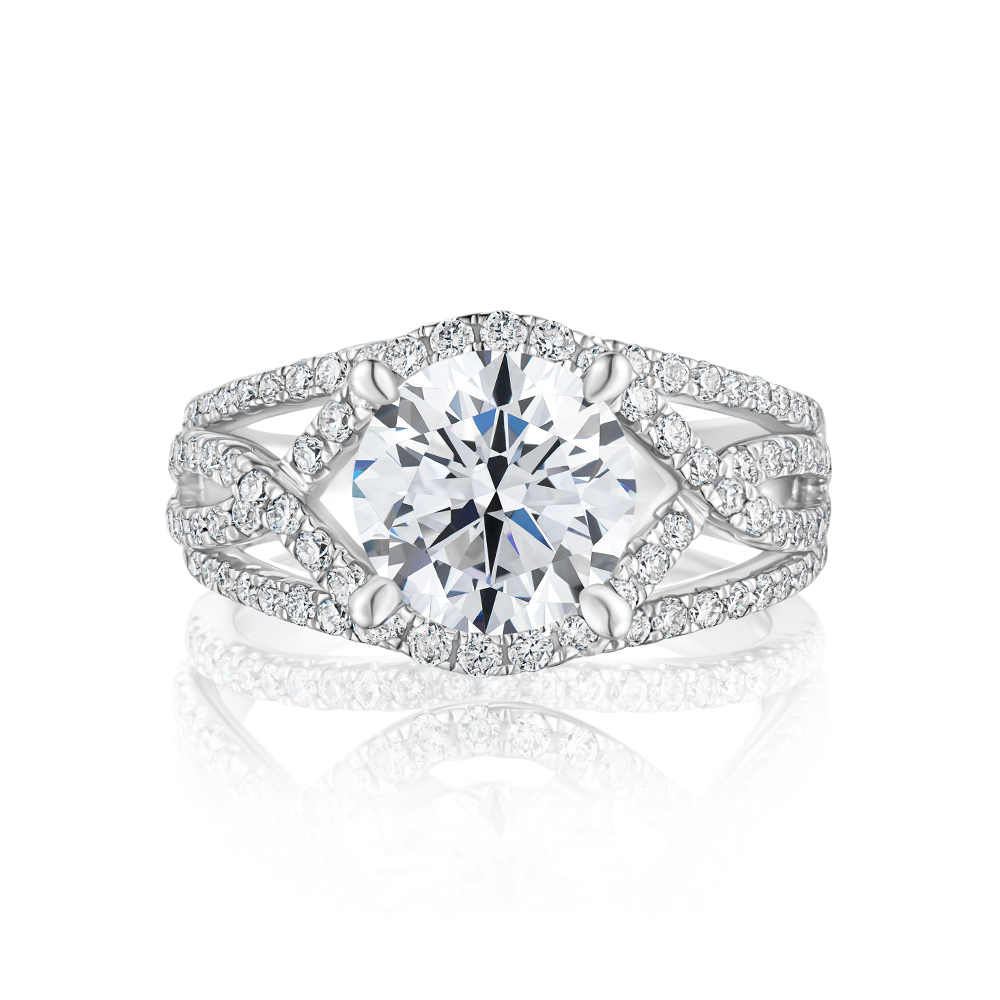 Luxe-Round 1.5克拉-2克拉圓形古典婚戒鑽戒