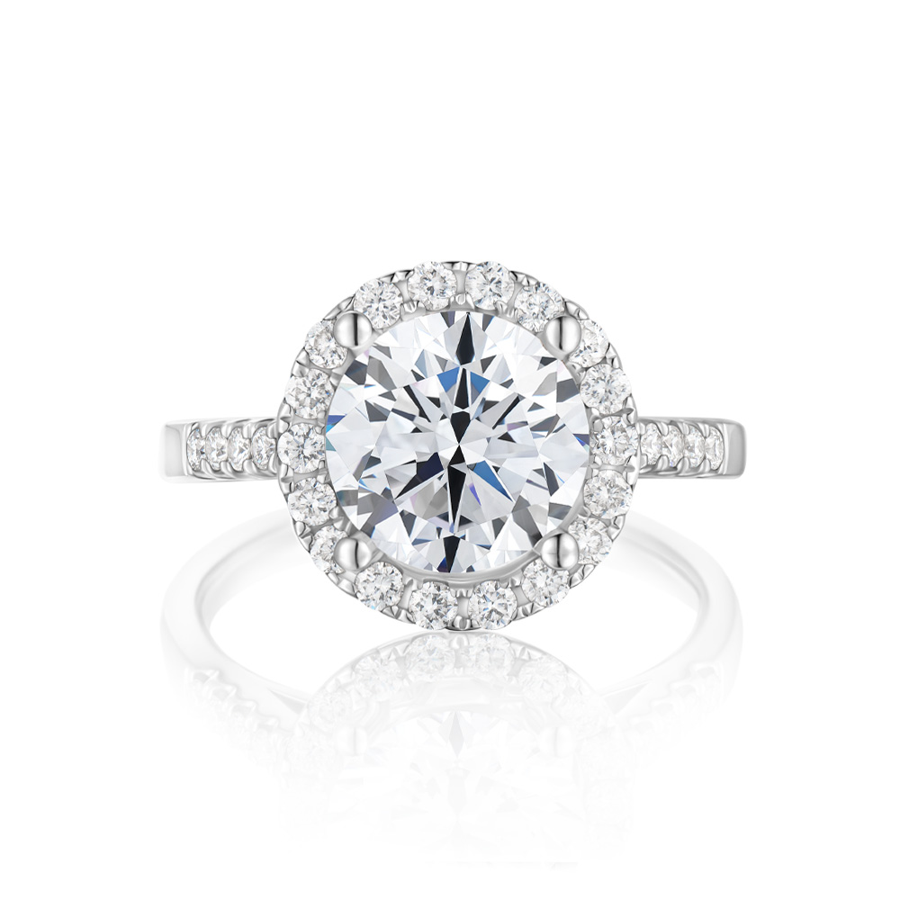 Glory-Round 1-2克拉圓形光環婚戒鑽戒