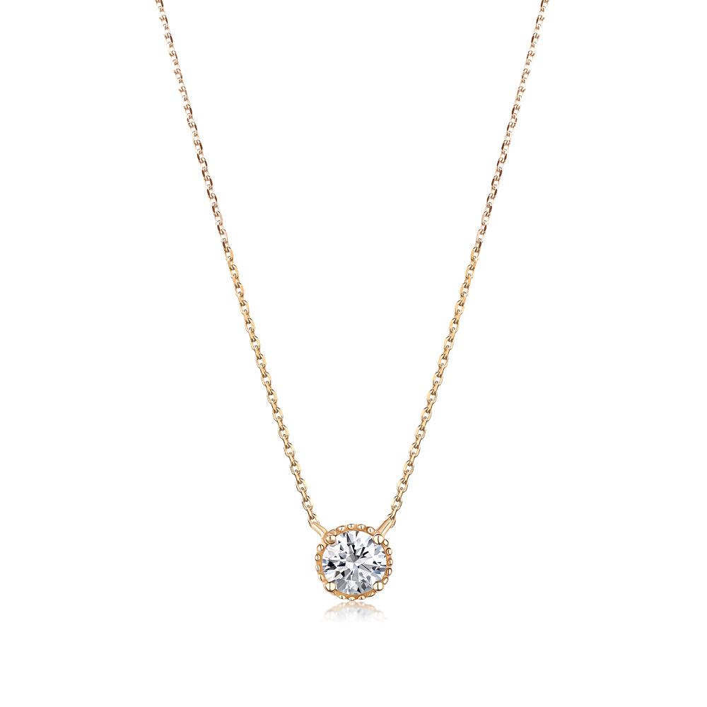 Classic-Round 30-40分圓形鑽石單鑽項鍊
