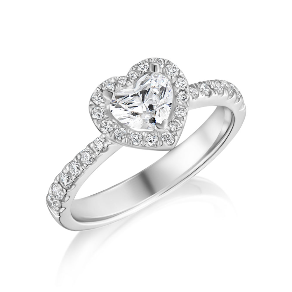 Glory-Heart 30分-2克拉心形光環婚戒鑽戒